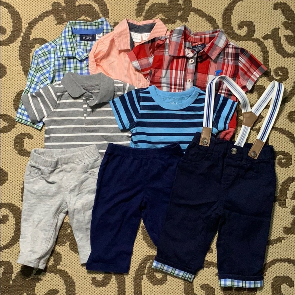 8-Piece Baby Boy Preppy Outfits Lot
